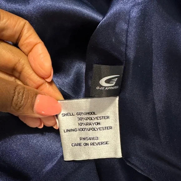 Kenneth Cole Blue Trench Coat Classic Tailored Design - Picture 5 of 5